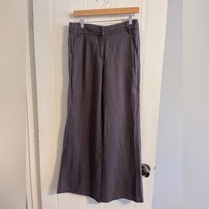 SISLEY 100% LINEN TAGLIA GRAY PANTS - SIZE 38